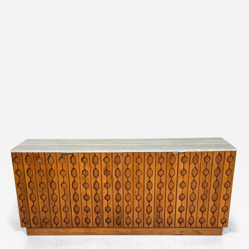 Contemporary Sideboard Wood and Travertine Italy