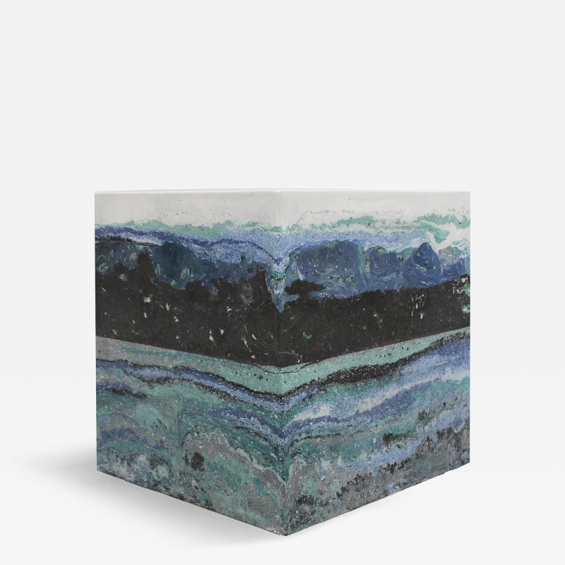 Contemporary Stucco Marble Spanish Side Table
