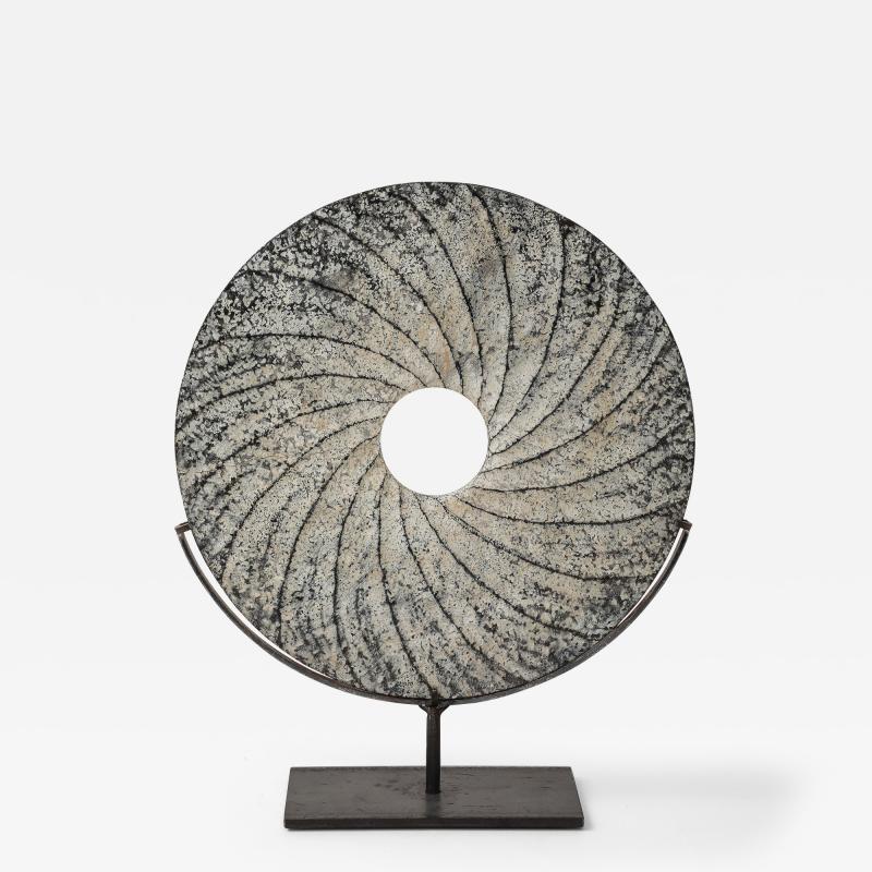 Contemporary Textured Swirl Stone Disc Sculpture China