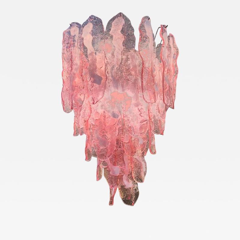 Contemporary Venetian Pink FIAMME Flames Murano Glass Chandelier