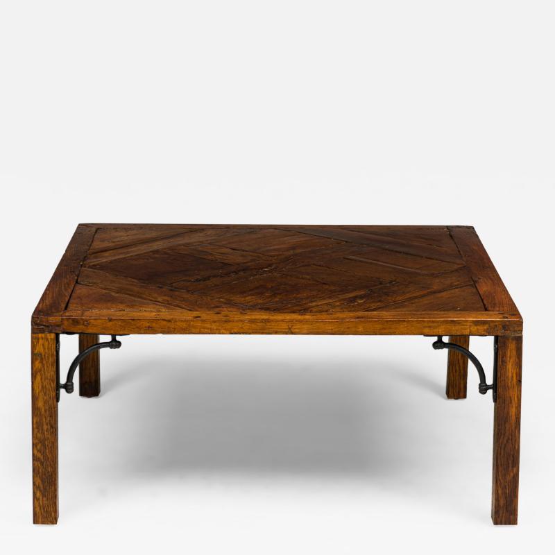 Contemporary Wooden Parquetry Floor Tile Coffee Table