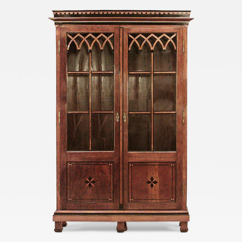 Continental Austrian Neo Classical Oak Bookcase
