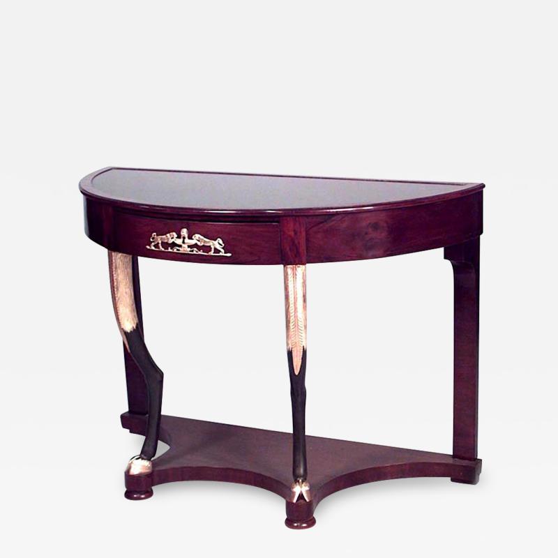 Continental Baltic Mahogany and Gilt Console Table