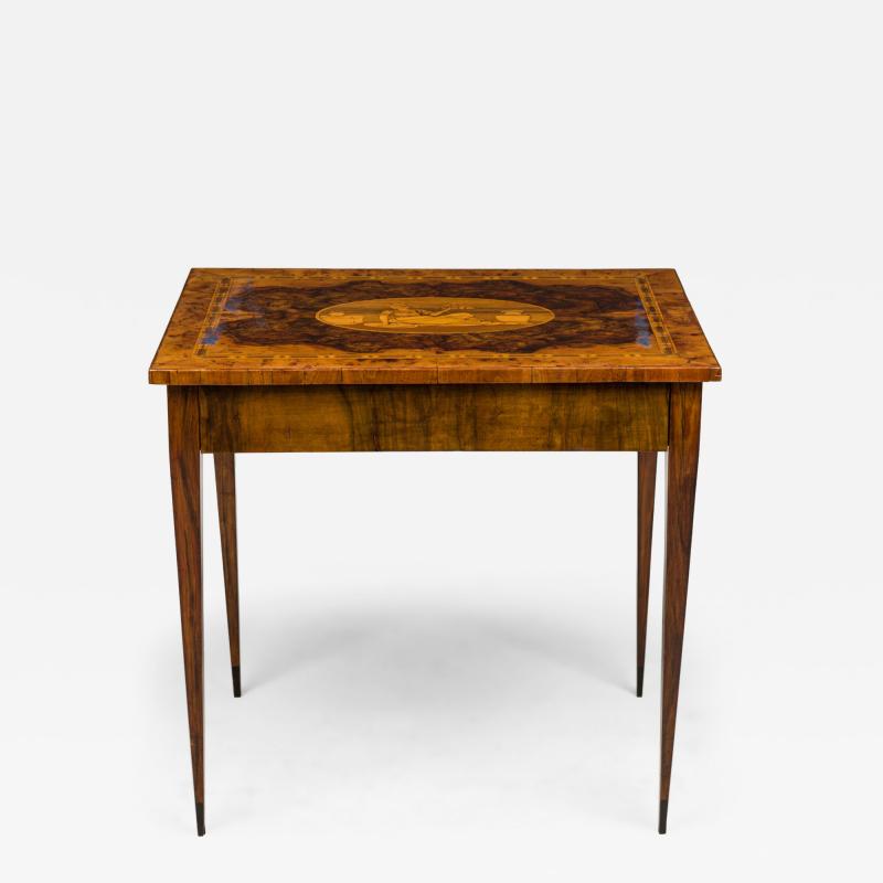 Continental Biedermeier Inlaid Burl Veneer Side Table