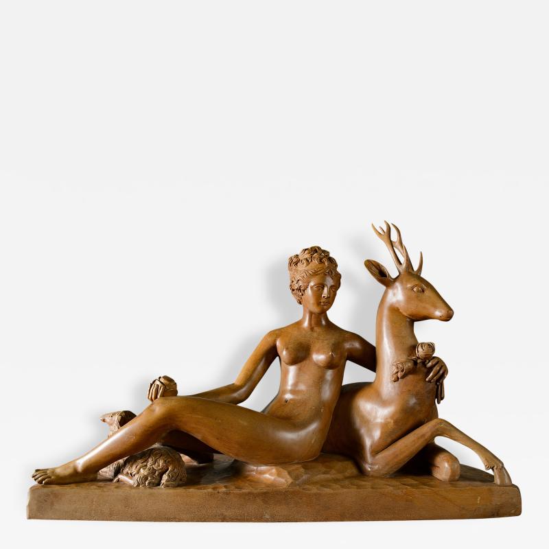 Continental Carved Wood Sculpture