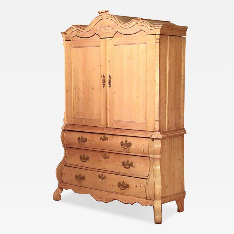 Continental Dutch Provincial Style Stripped Pine Cabinet