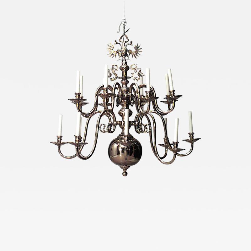 Continental Dutch Style Brass Eagle Chandelier