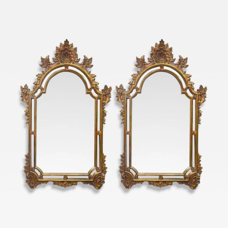 Continental Giltwood Arched Wall Mirrors USA 20th c 