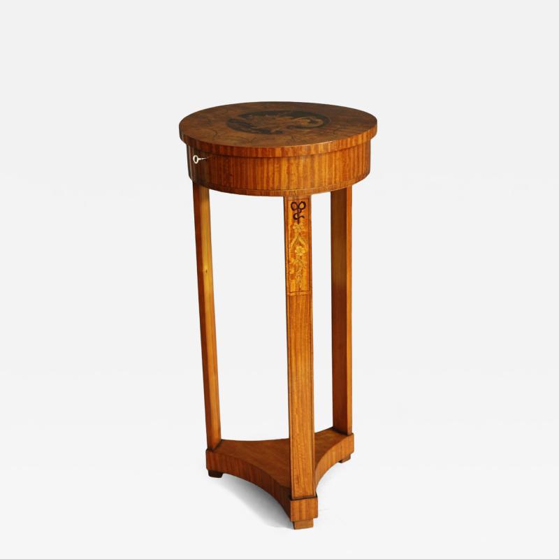 Continental satinwood marquetry work table