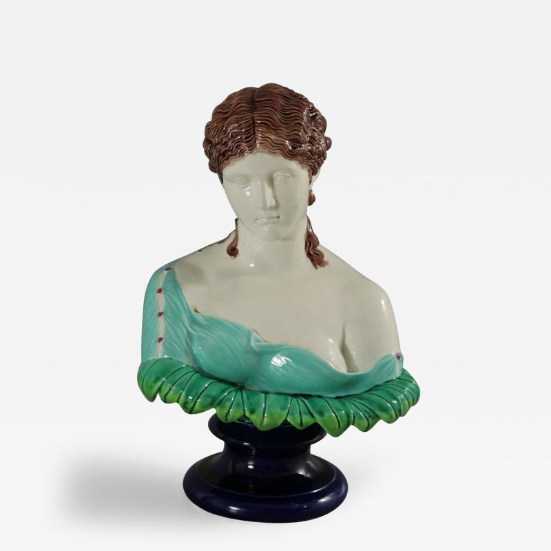 Copeland Majolica Bust of Clytie The Water Nymph