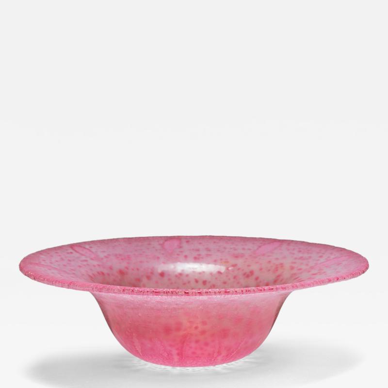 Copier Andries Dirk A D Copier Leerdam Unica Pink Glass Bowl circa 1927