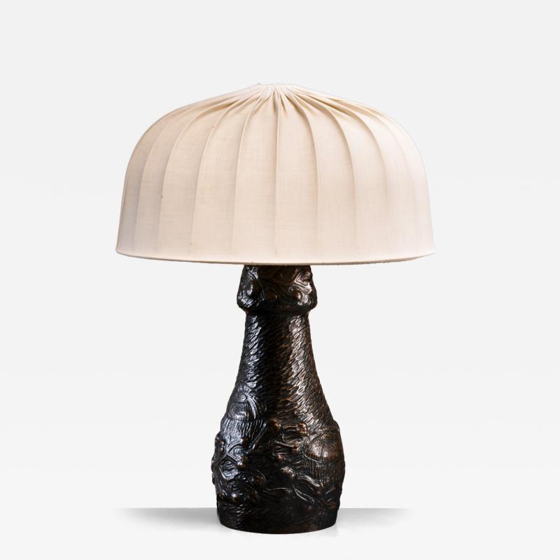 Copper Art Nouveau table lamp