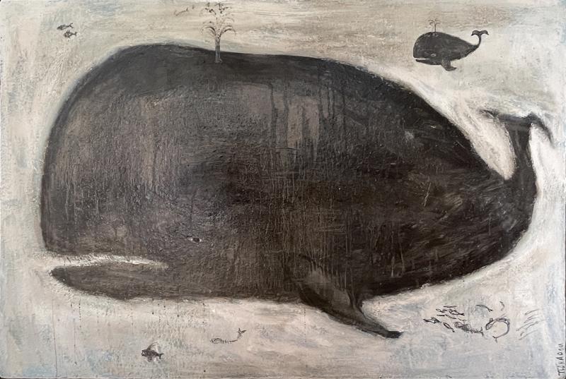 Corinne Tichadou LA BALEINE The Whale Oil painting by Corinne Tichadou