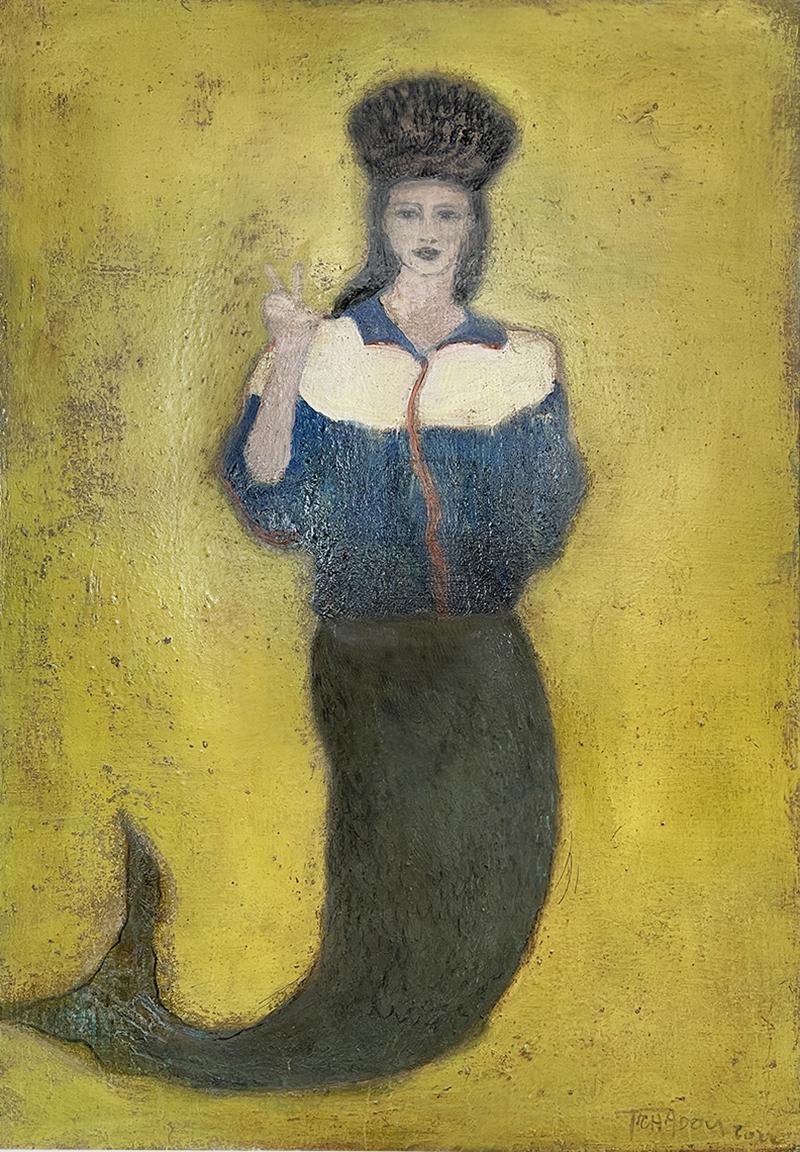 Corinne Tichadou LA SIRENE The Mermaid Oil painting by Corinne Tichadou