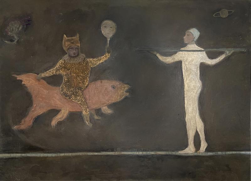 Corinne Tichadou LACROBATE The Acrobat Oil painting by Corinne Tichadou