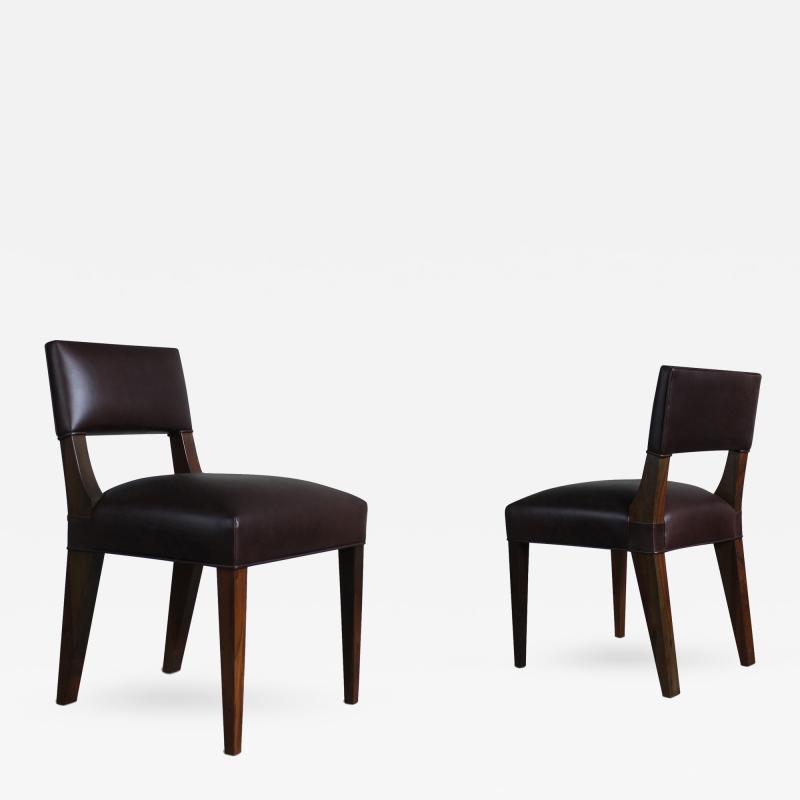 Costantini Design Bruno Low Side Chair in Argentine Rosewood and Leather