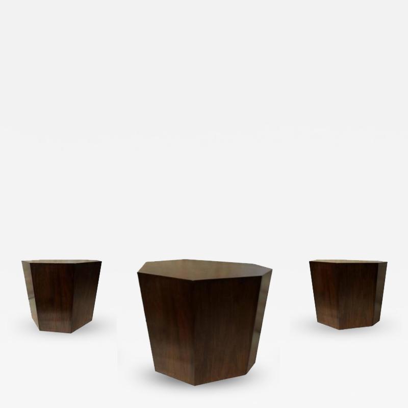 Costantini Design Clariss Geometric Occasional Table in Argentine Rosewood