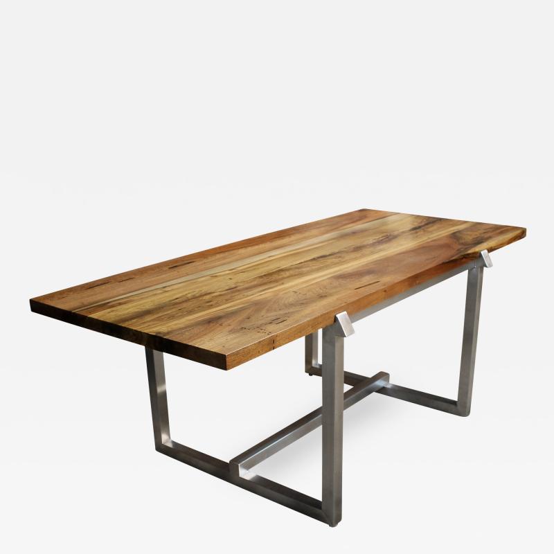 Costantini Design Donato Steel Framed Dining Table with Argentine Rosewood Top