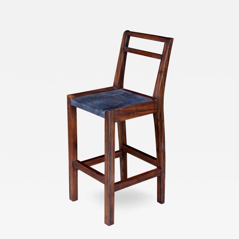 Costantini Design Orianna Stool in Argentine Rosewood and Wrapped Leather