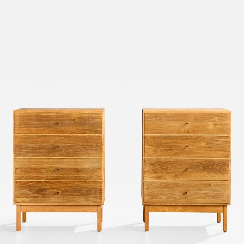 Country Workshop Chests of Drawers with Maple and Brass USA 1950s