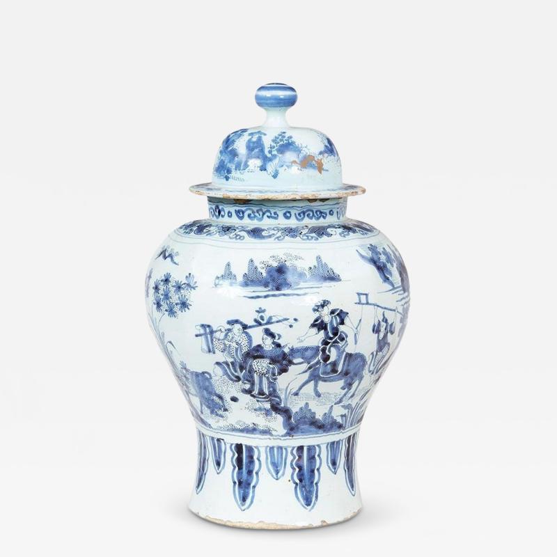 Covered Delft Jar