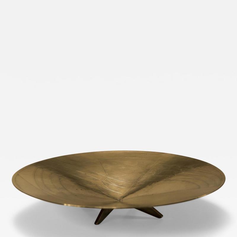 Cris Agterberg Abstract Decorated Bowl in Hammered Brass by Cris Agterberg Netherlands 1934