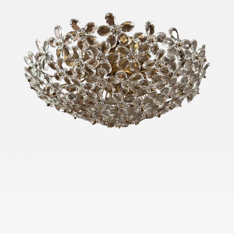 Crystal Faceted Floral Ceiling Light