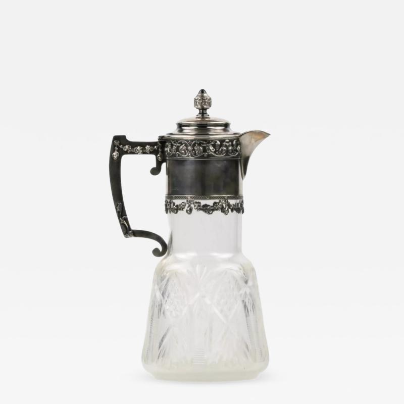 Crystal Jug With Silver 13th Artel Russia Moscow Early 20th Century