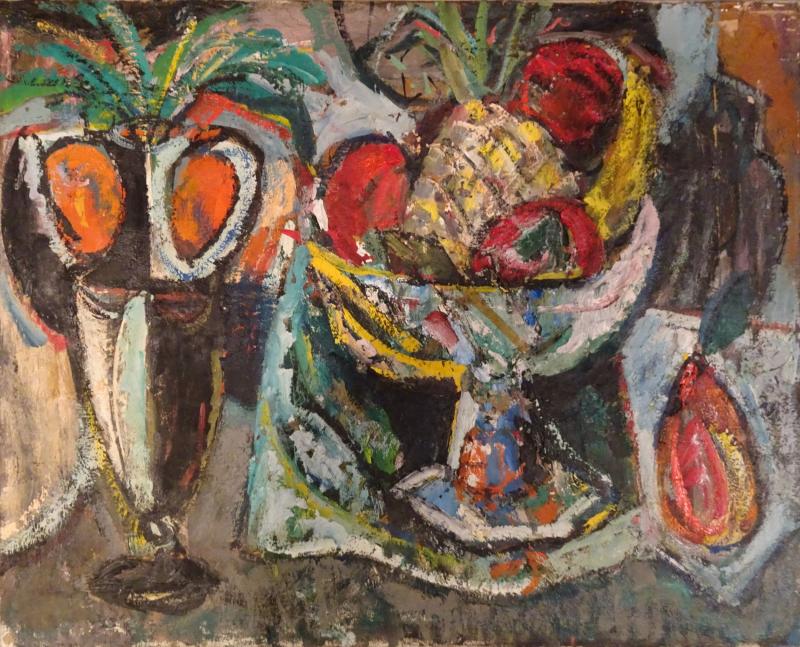 Cubist Still Life with Fruits Unsigned California c 1925