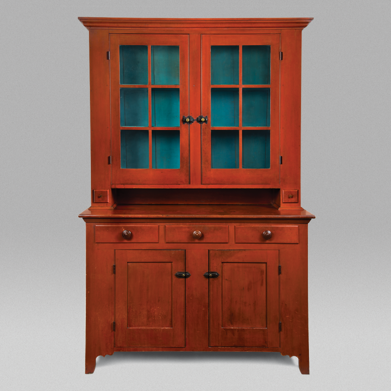 Ohio Two Piece Step Back Cupboard c 1840