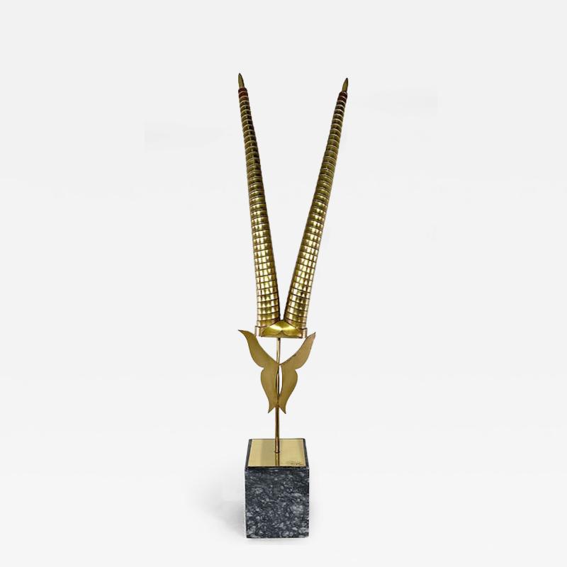 Curtis Jer American Modern Brass Animal Horn Sculpture Curtis Jere