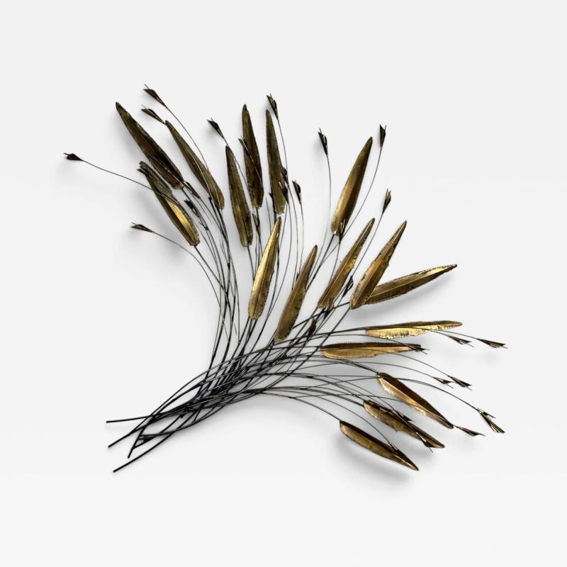 Curtis Jer BRUTALIST LEAVES FLOWER MIXED METALS WALL SPRAY