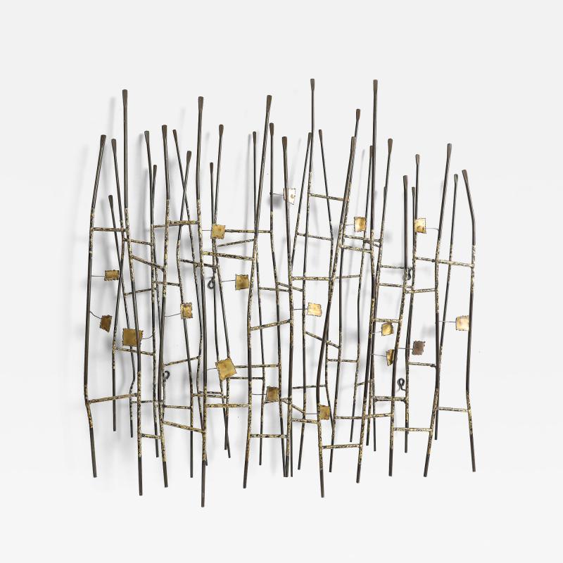 Curtis Jer C Jere Metal Reeds Wall Sculpture