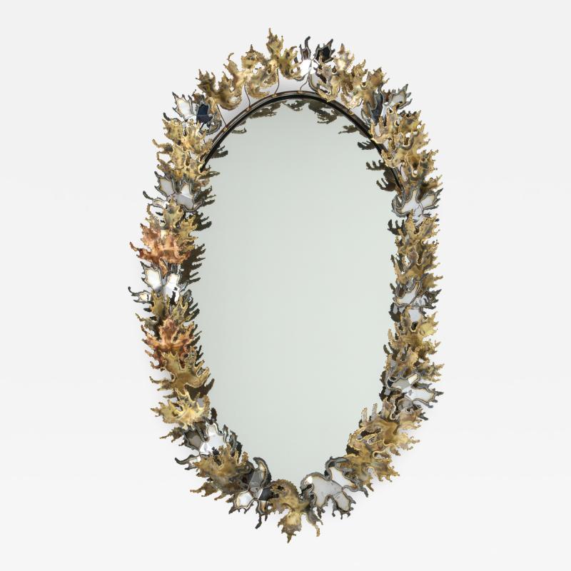 Curtis Jer Curtis Jere Brutalist Wall Mirror