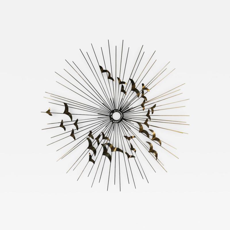Curtis Jer Curtis Jere Modernist Flying Birds Starburst Wall Sculpture