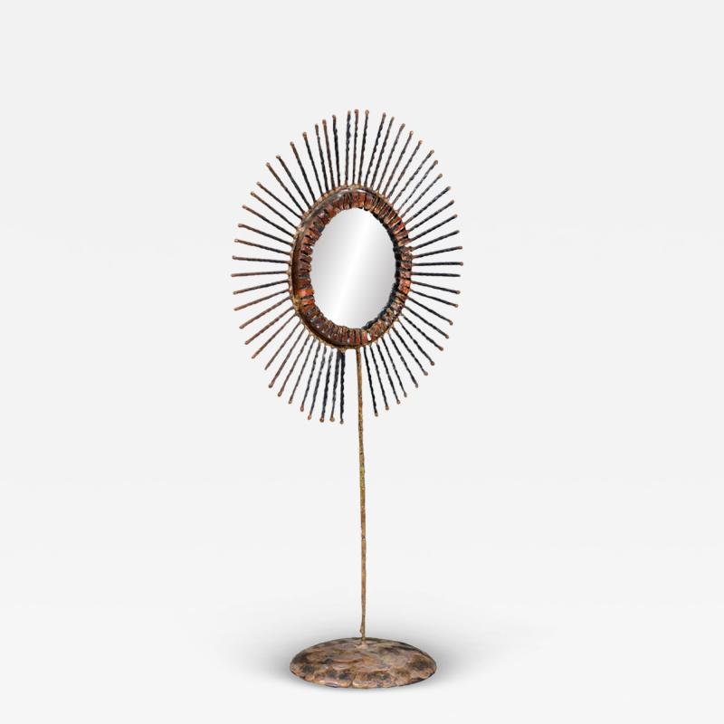 Curtis Jer Curtis Jere Sunburst Brass Vanity Mirror for Artisan House