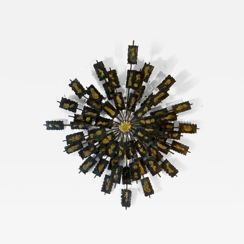 Curtis Jer MIXED METALS BRUTALIST SPRAY WALL SCULPTURE