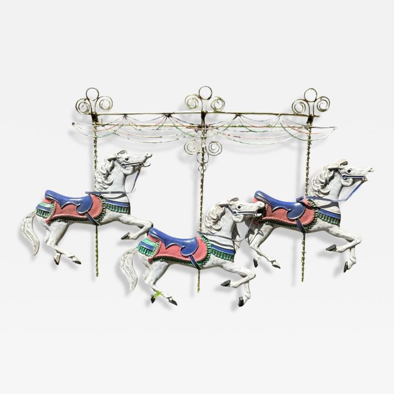 Curtis Jer SIGNED ENAMELED METAL CAROUSEL WALL SCULPTURE BY CURTIS JERE