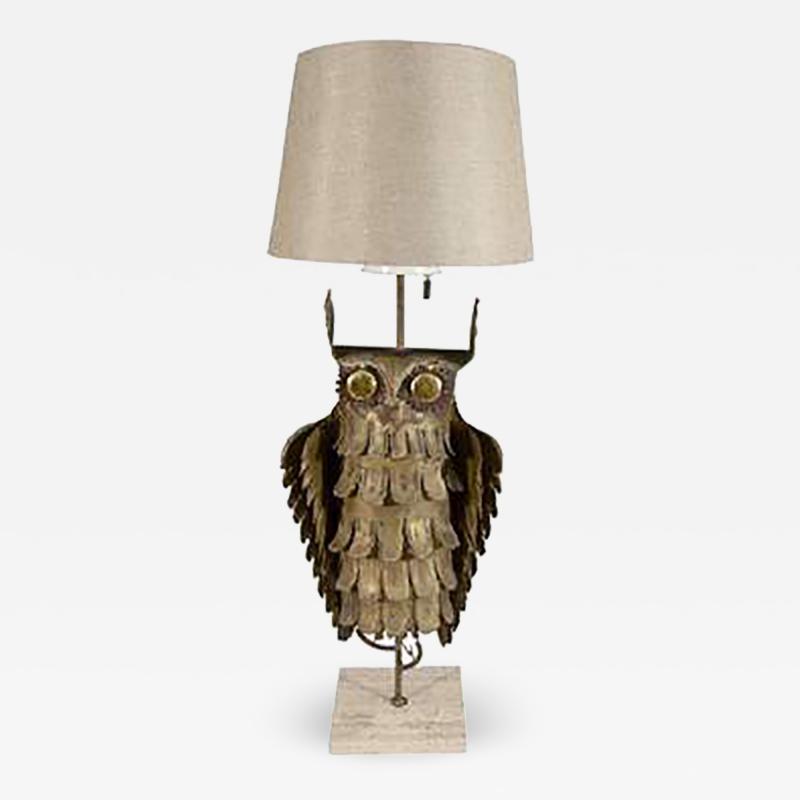 Curtis Jere Abstract Brutalist Owl Table Lamp by Curtis Jere