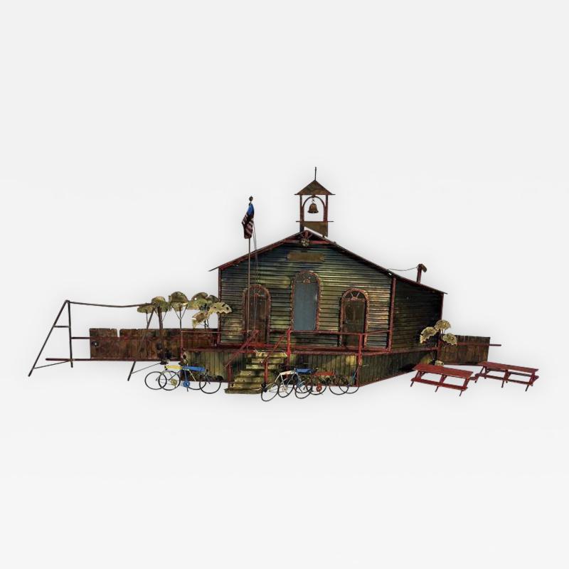 Curtis Jere Signed Curtis Jere School House Wall Sculpture