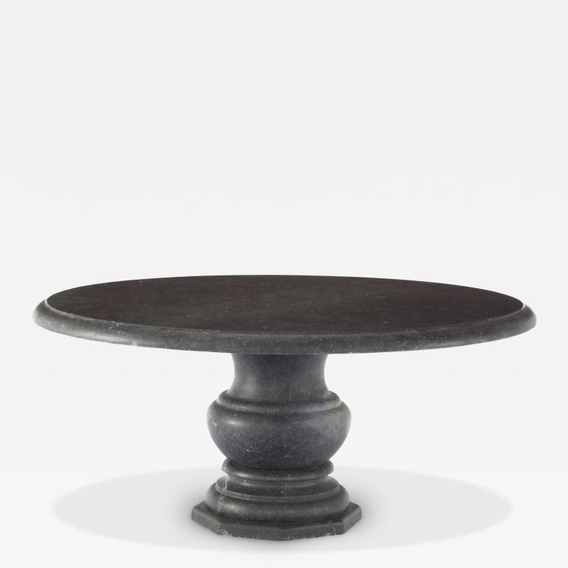 Custom Belgian Belgian Bluestone Round Dining Center Table with Baluster Base