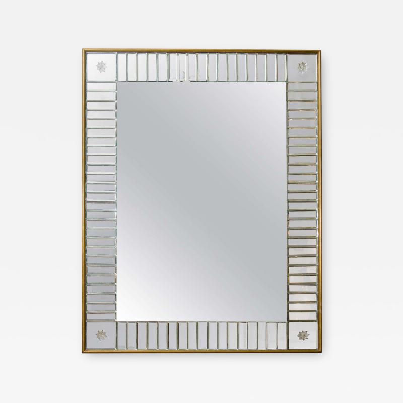 Custom Clear Mirror in Mirror Baguettes and Gold Leaf Frame