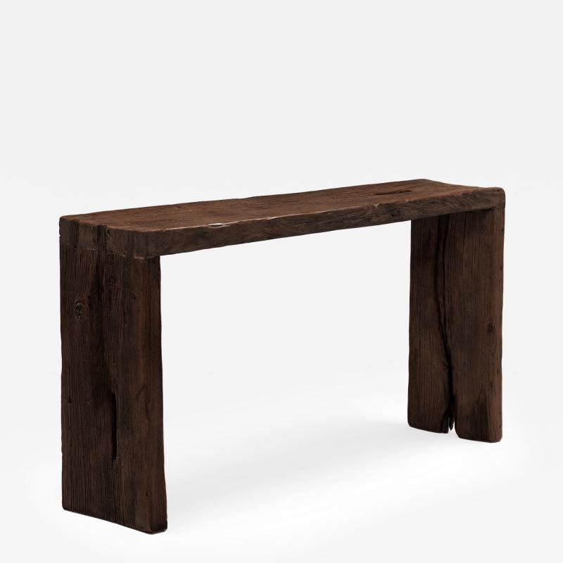 Custom Coffee Reclaimed Elm Waterfall Table