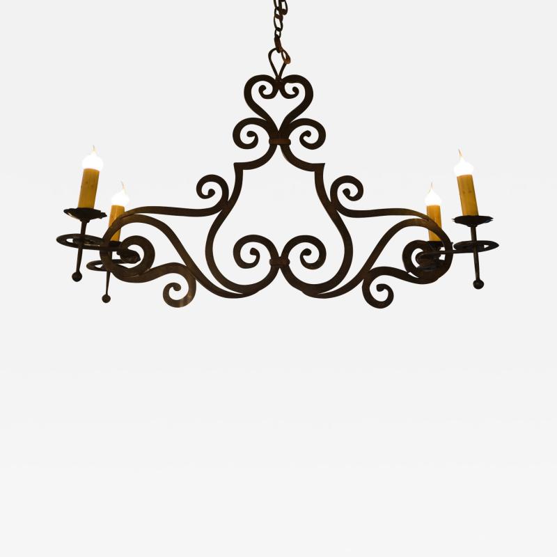 Custom Hand Forged Iron Four Light Hamilton Fixture