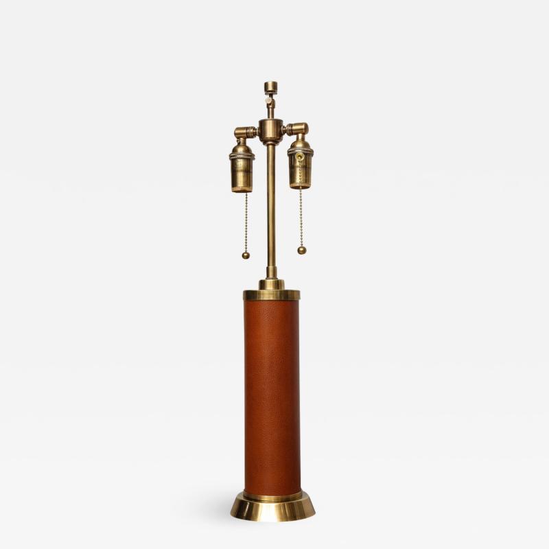 Custom Handstitched Leather and Brass Lamp