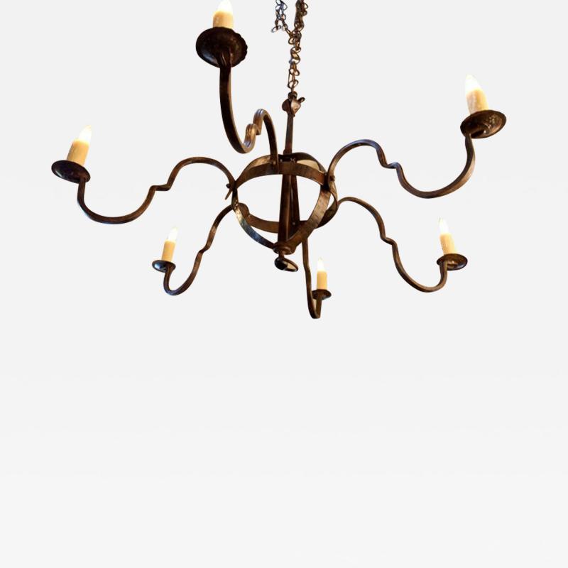 Custom Made Hand Forged Iron Putnam Chandelier