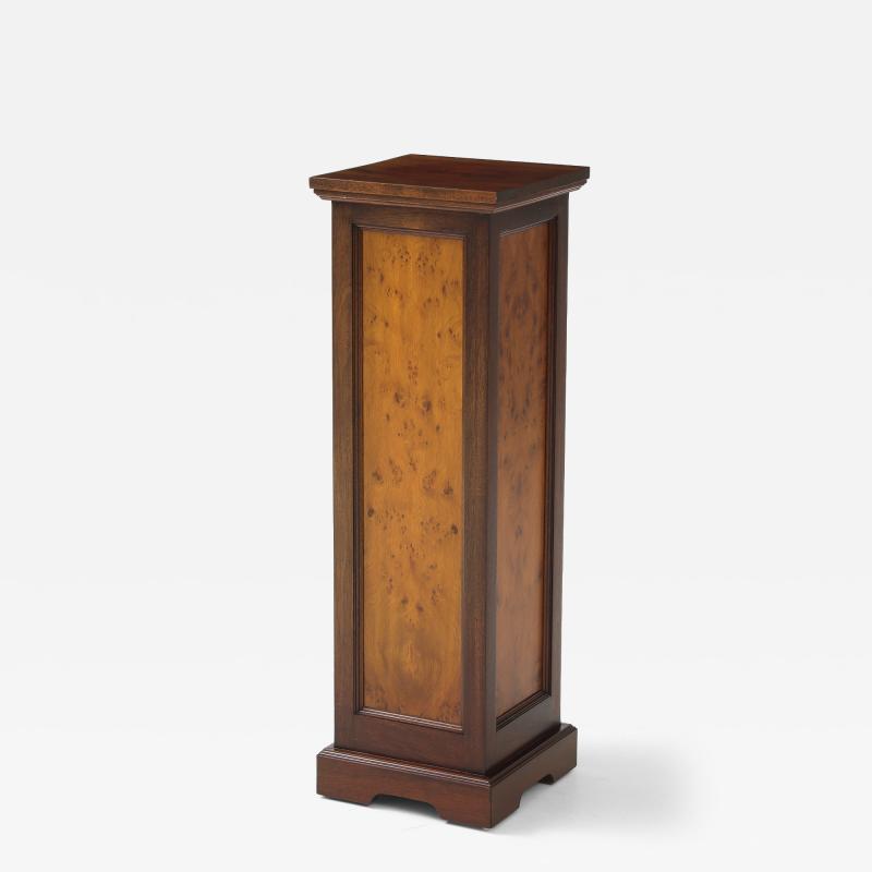 Custom Made Walnut And Burl wood Pedestal