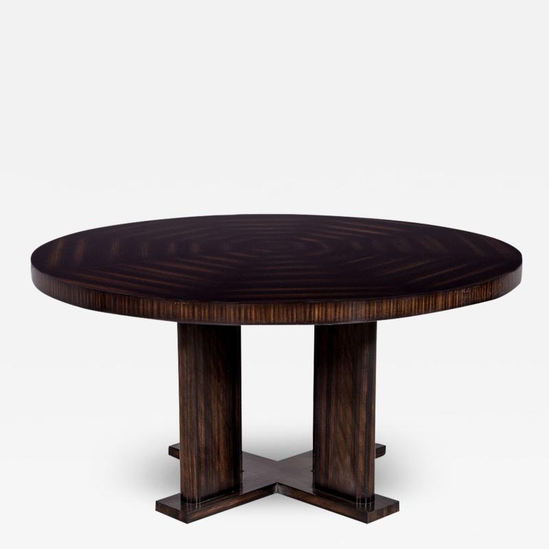 Custom Modern Round Macassar Dining Table