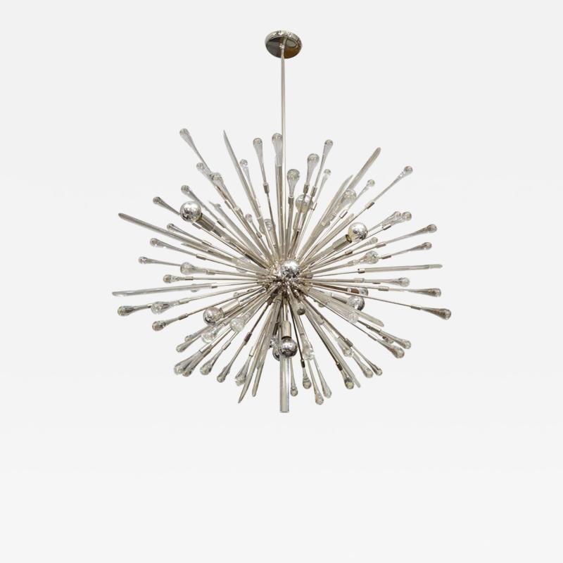 Custom Nickel Plated Tear Drop Sputnik Chandelier