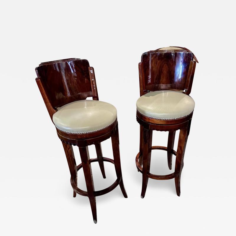 Customer Stools Art Deco Swivel Exotic Woods